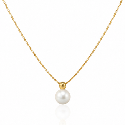 18k Gold-Plated Pearl Necklace