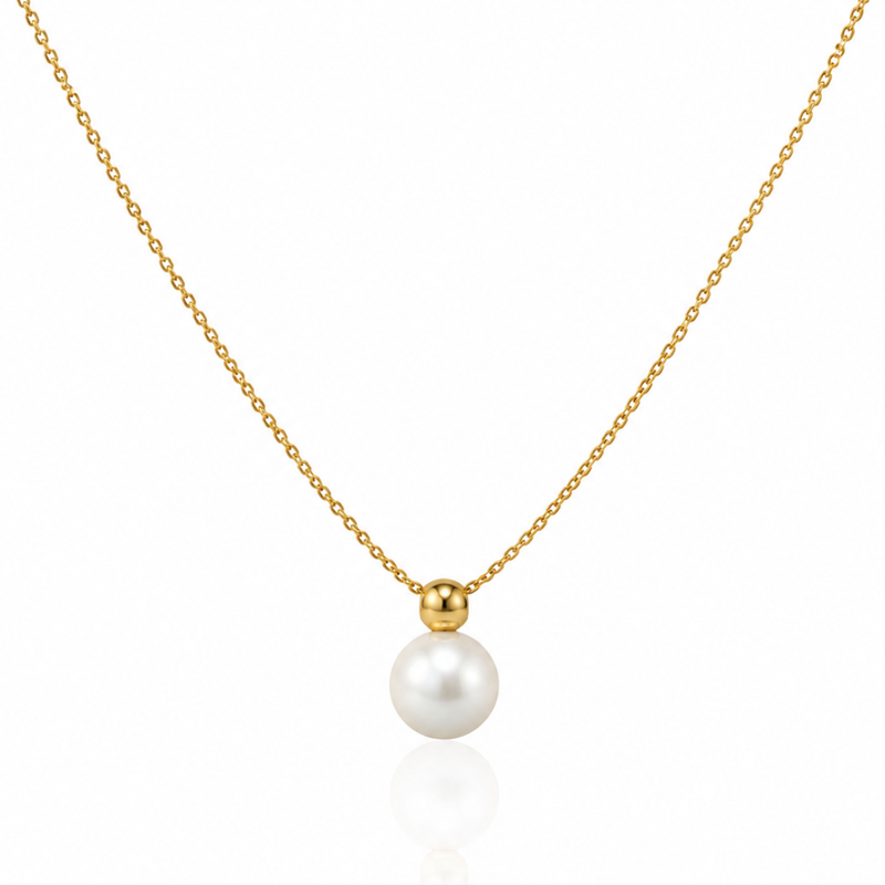 18k Gold-Plated Pearl Necklace