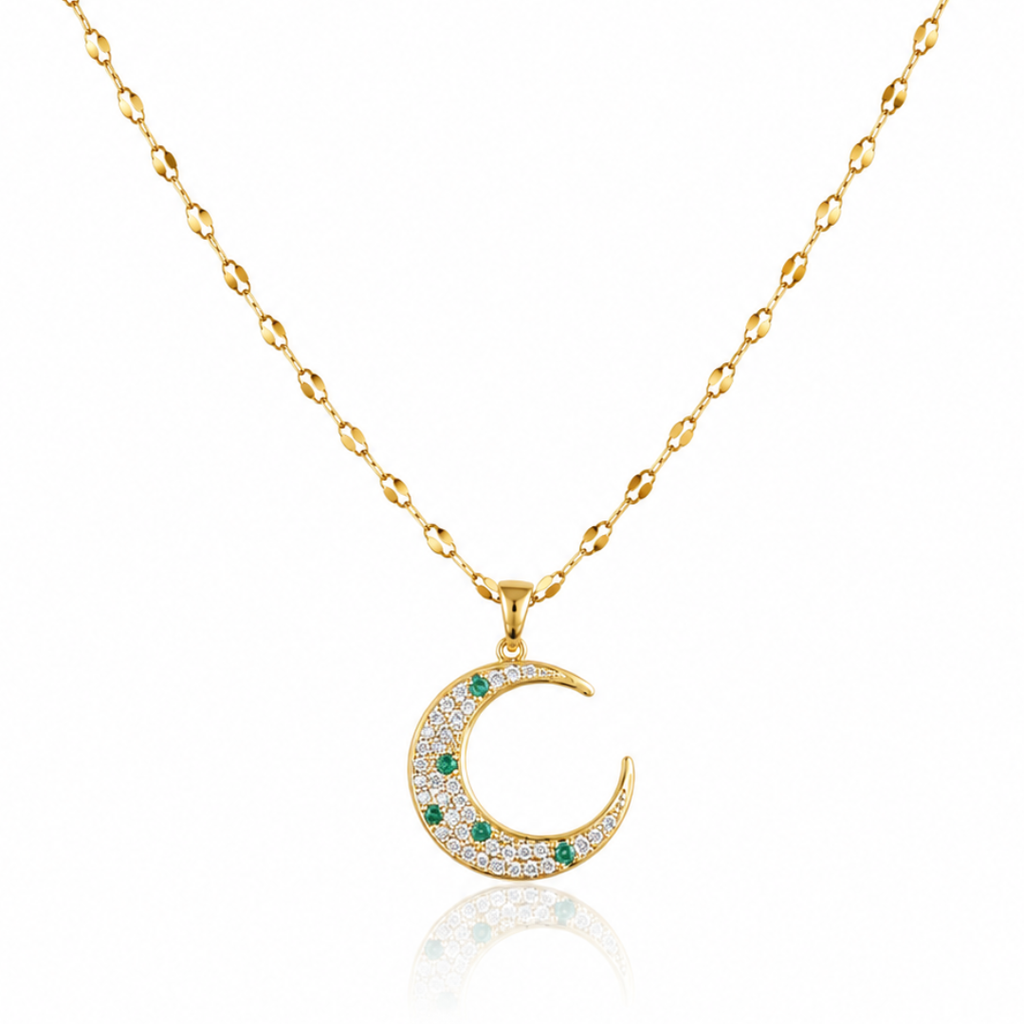 Moon Jewel Necklace - 18K Gold (Demi Fine)