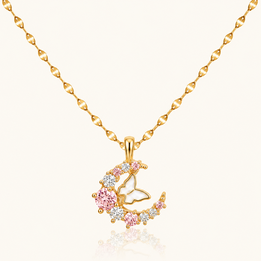 Moonlit Butterfly Pendant Necklace