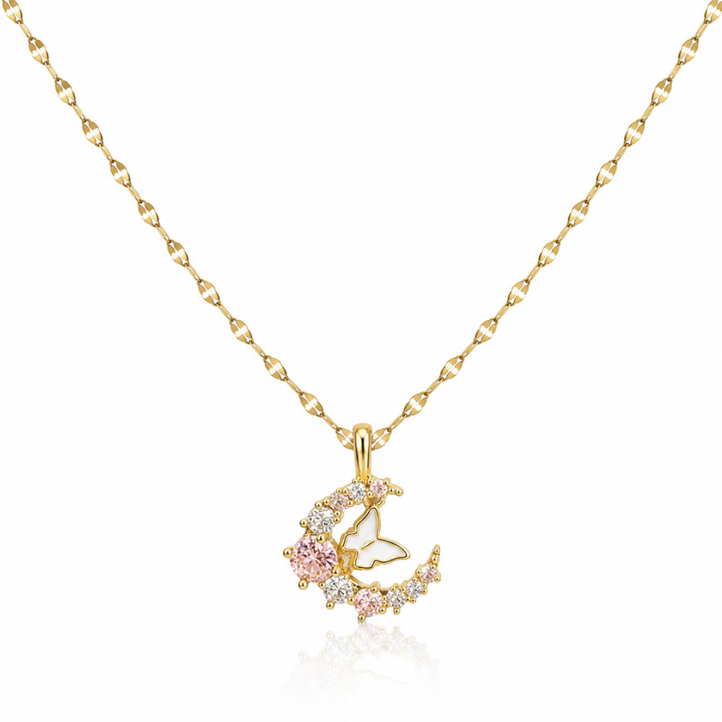 Moonlit Butterfly Pendant Necklace