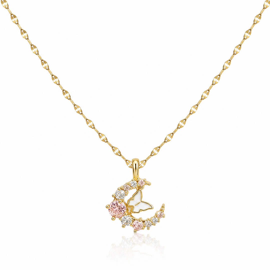 Moonlit Butterfly Pendant Necklace