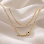 Golden Fishbone Layered Necklace